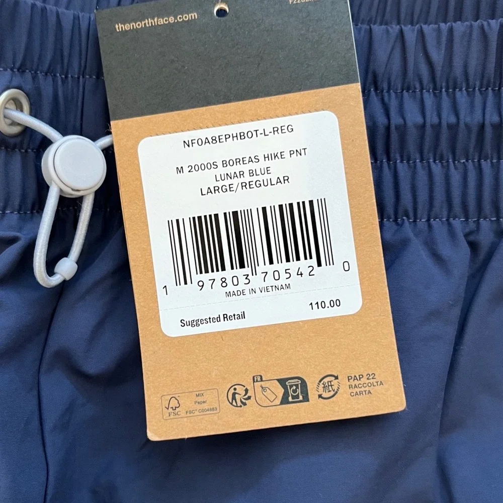 The North Face M 2000S Boreas Hike Pant Lunar Blue Relaxed Fit NF0A8EPHBOT Large